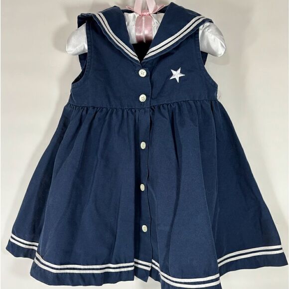 COPY - Navy Blue Sailor Dress 18 Month - Picture 1 of 4